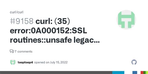 routinesSSL3ACCEPTunsafe legacy renegotiation disabled. . Curl 35 error0a000152ssl routinesunsafe legacy renegotiation disabled